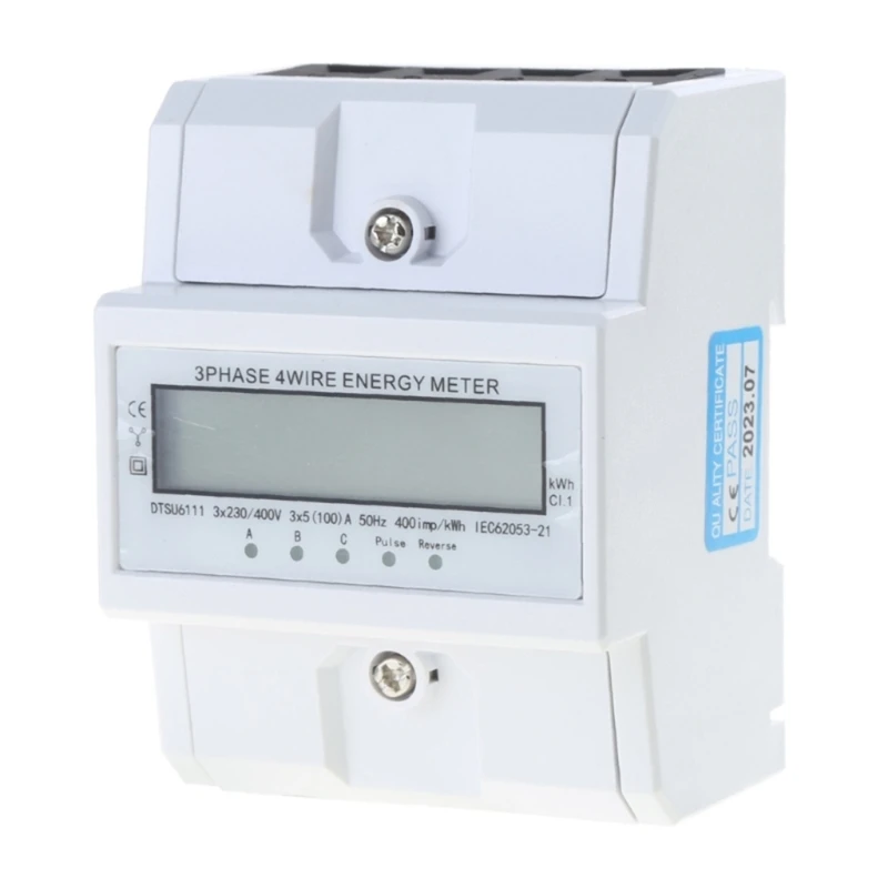 

Electricity Meter 3 Phases 4 Wire Energy Meter DIN 3x 220V/380V 1.5(6)A Dropship