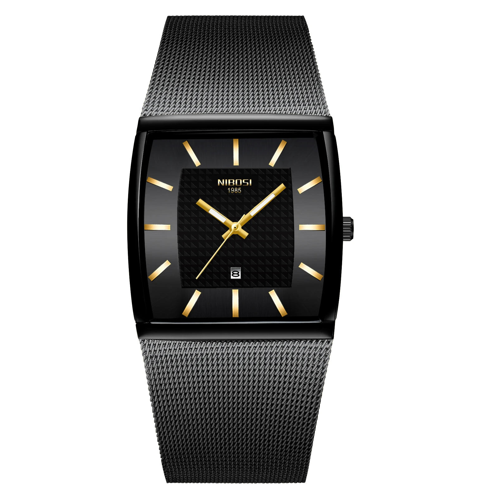 Mens Watches  Luxury Blue Square Quartz Watch Men Slim Waterproof Golden Male Wristwatch Men_voghion.com