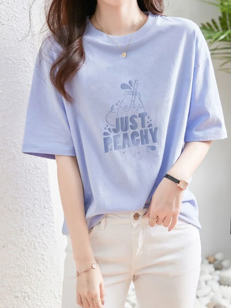 

Топы женские хлопковые с коротким рукавом, летняя одежда, футболка с графическим рисунком для женщин, мешковатая Базовая футболка в Корейском стиле Y2k, модная Корейская футболка Yk2 Kpop