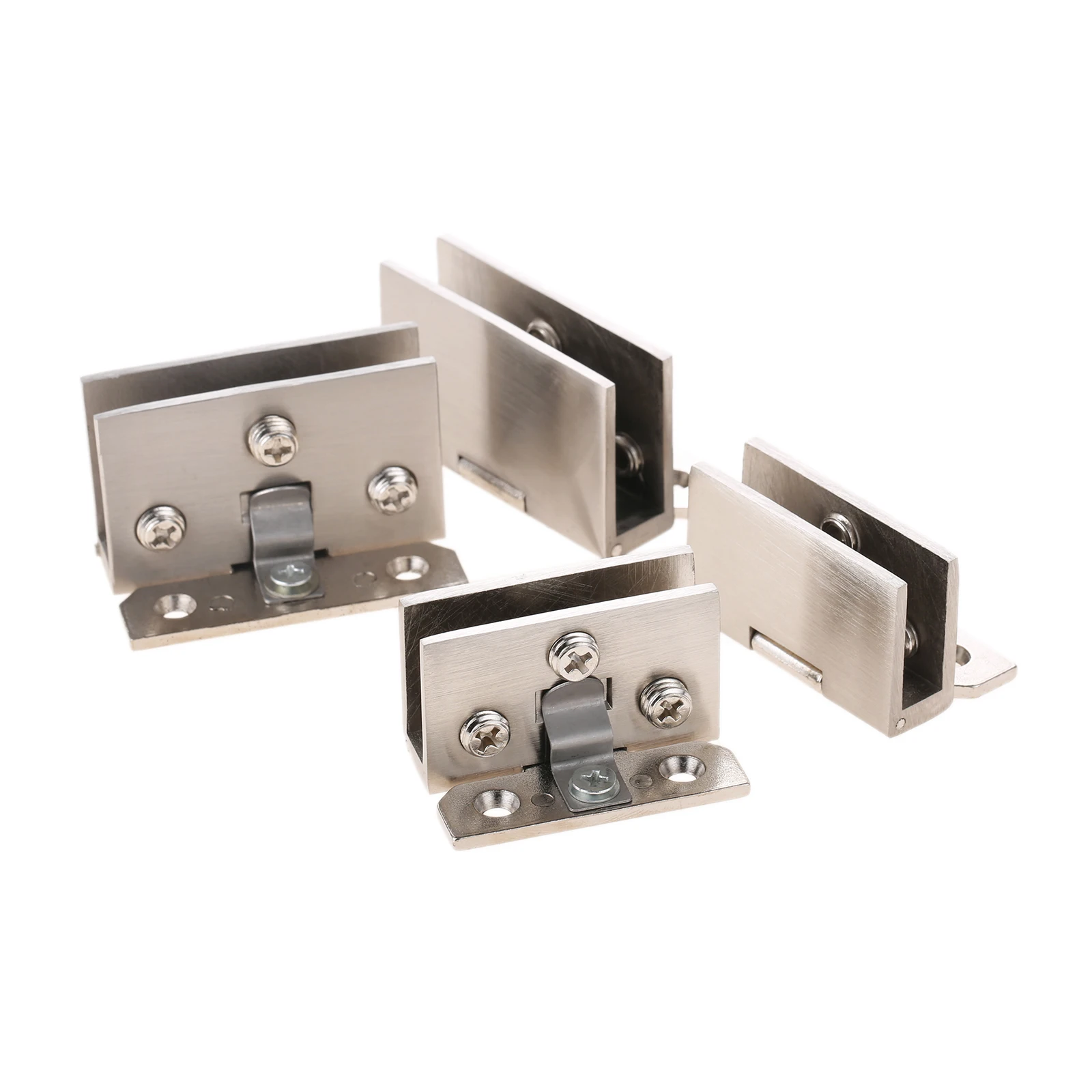 2Pcs Glass Door Hinge Without Hole Glass Hinge Clip Cabinet Furniture Fitting Zinc Alloy Hardware 5-8mm 8-10mm
