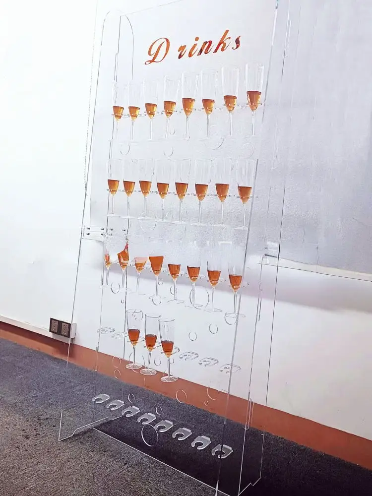 40 Cup Holder Wedding Celebration Party Acrylic Champagne Wall Storage Shelf Wine Drinks Stand Drinking Cup Sparkling Wine Rack
