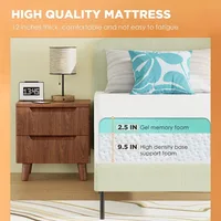 Mattress 12 Inch Gel Memory Foam Mattress with Breathable & Washable Soft Fabric Zippered Cover, Pressure Relief Bed Mattress 2