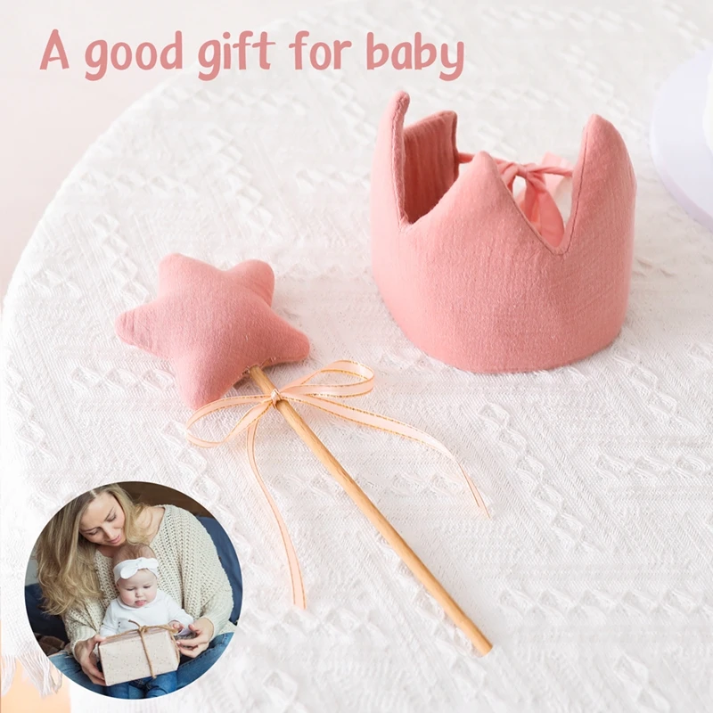 0-3 Baby Birthday Party Toy Decorative Cap Cotton Wood Wishing Star Fairy Stick Growth Birthday Crown Shower Photo Props Gifts