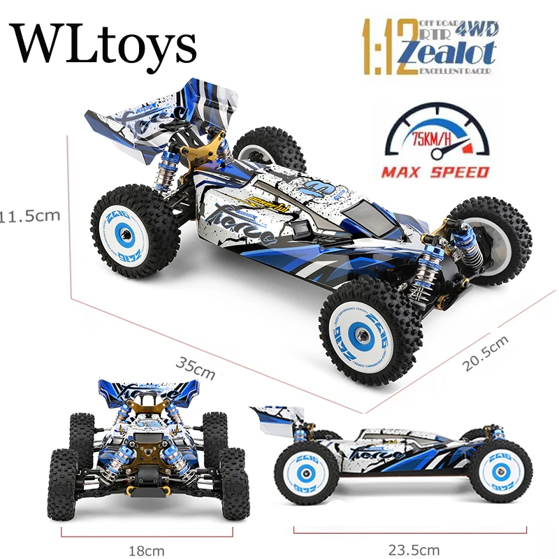 Wltoys 124017 124016 1/12 2.4G Racing RC Cars 4WD Brushless Motor 75Km/H High Speed Remote Control Off-road Drift Toys For Aduit