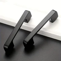 1 ชิ้น มือจับตู้สีดำด้าน, มือจับตู้ครัว, มือจับลิ้นชักโต๊ะเครื่องแป้ง, เหมาะสำหรับมือจับลิ้นชักห้องน้ำ, มือจับสีดำ 2