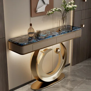 Tavolo Console Elegante e Creativo, Stile Nordico Premium, Tavolo d'Ingresso Glamour, Schreibtisch, Arredamento per Soggiorno