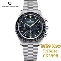PAGANI DESIGN 2026 nouvelle lune montres pour hommes montre à Quartz de luxe pour hommes VK63 chronographe AR saphir miroir lunette en céramique lumineuse 1