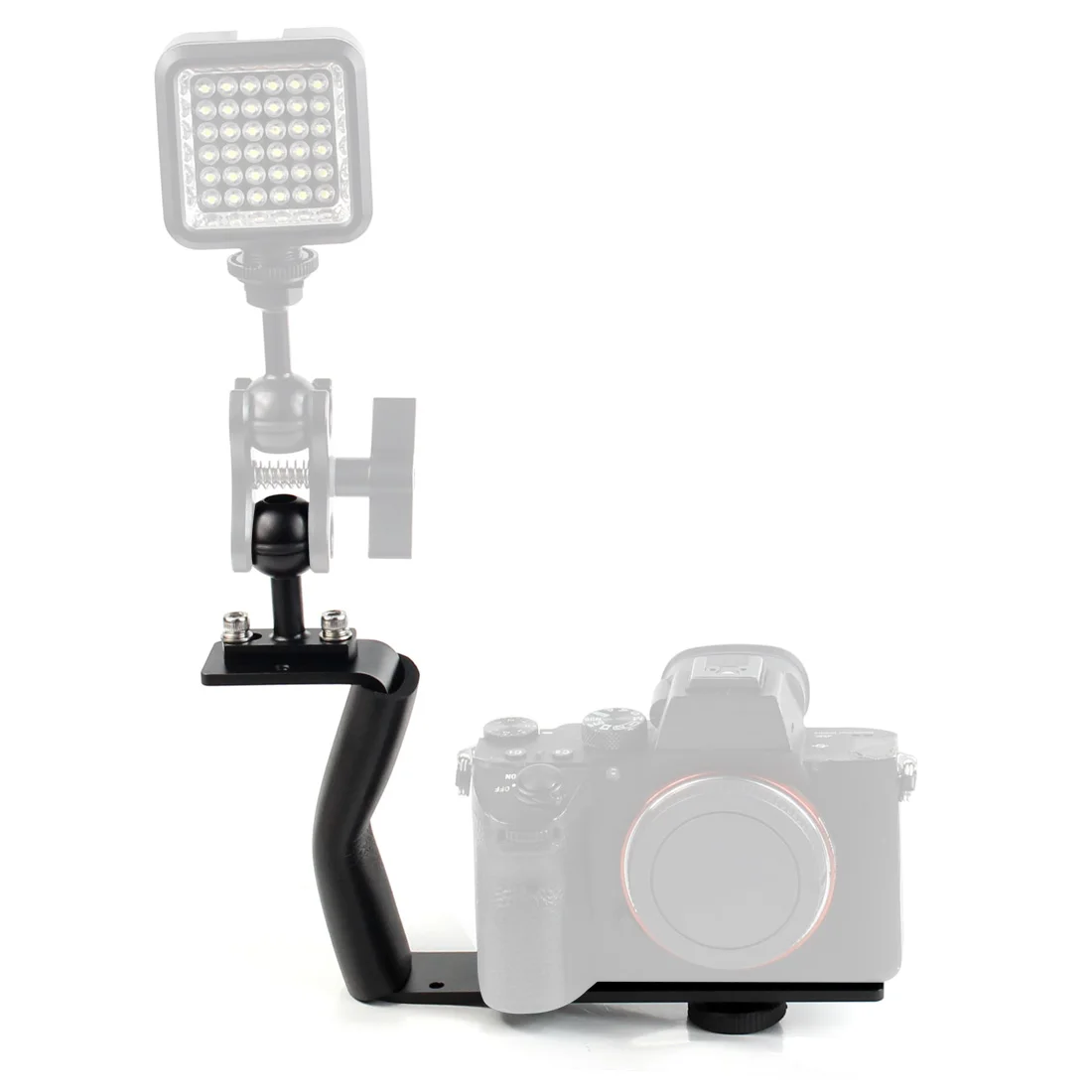 Aluminum Alloy Diving Bracket Z Type Single Handle With Base Adapter for Underw