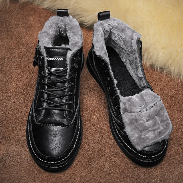Men boots winter cotton shoes high top fashion casual shoes trend ankle boots flat shoes korean