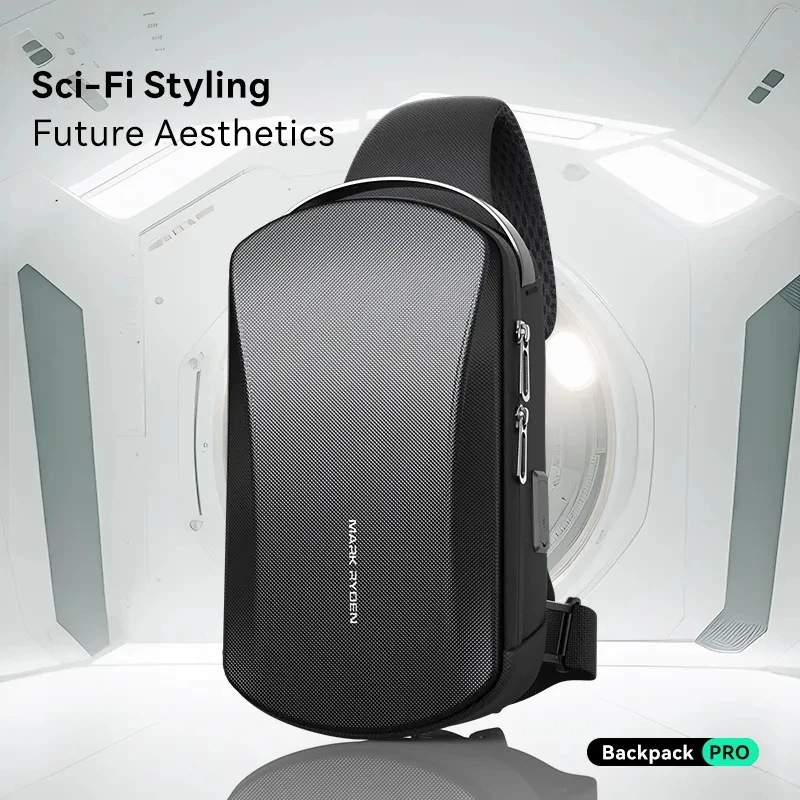 Mark Ryden multifonction USB sac à bandoulière sac à bandoulière homme EVA étanche voyage fronde sac de messager