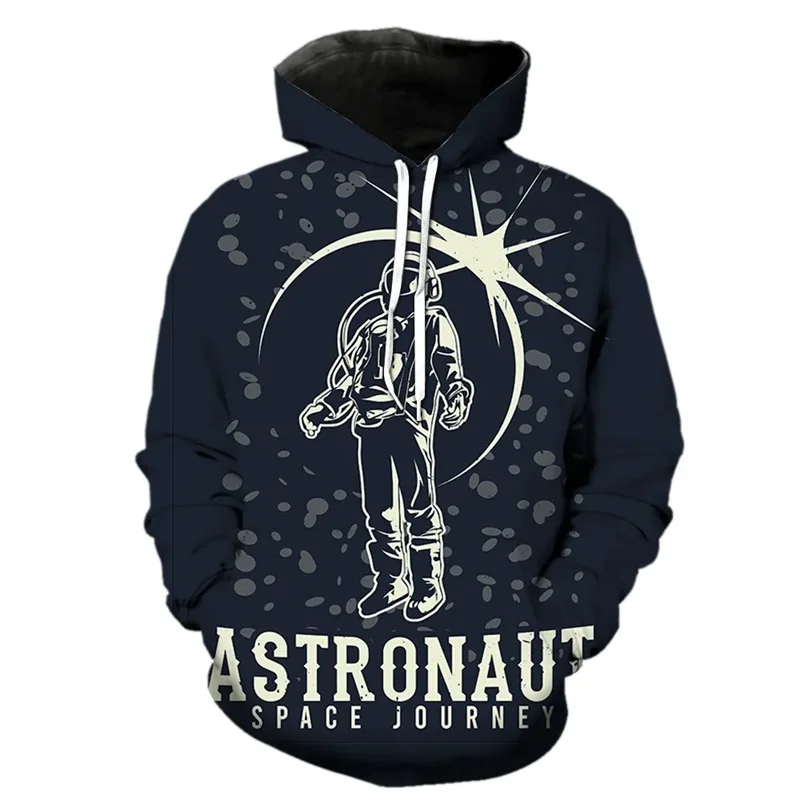 thumbnail image 1 of Sudadera con capucha con estampado 3D de astronauta de dibujos animados para hombres y mujeres, sudaderas casuales de gran tamaño, ropa de calle de hip hop para niños, 1 of 5