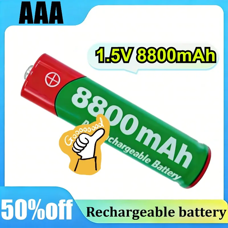 Alkaline 1.5V AAA Rechargeable Batteries, Industrial Grade 1.5V 2-Pack for Remot