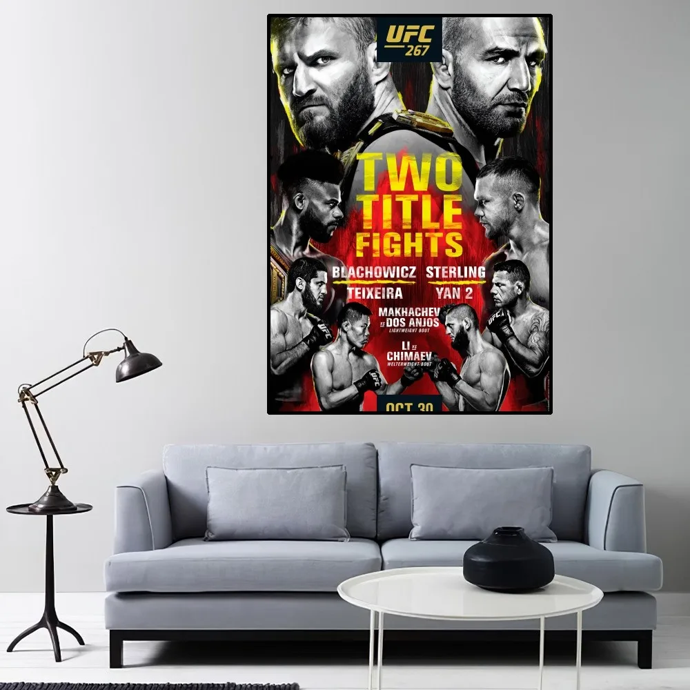 U-Ultimate Fighting Championship UFC Poster Home Room Decor Livingroom Bedroom Aesthetic Art Wall Painting Stickers poster prints diy poster sticker