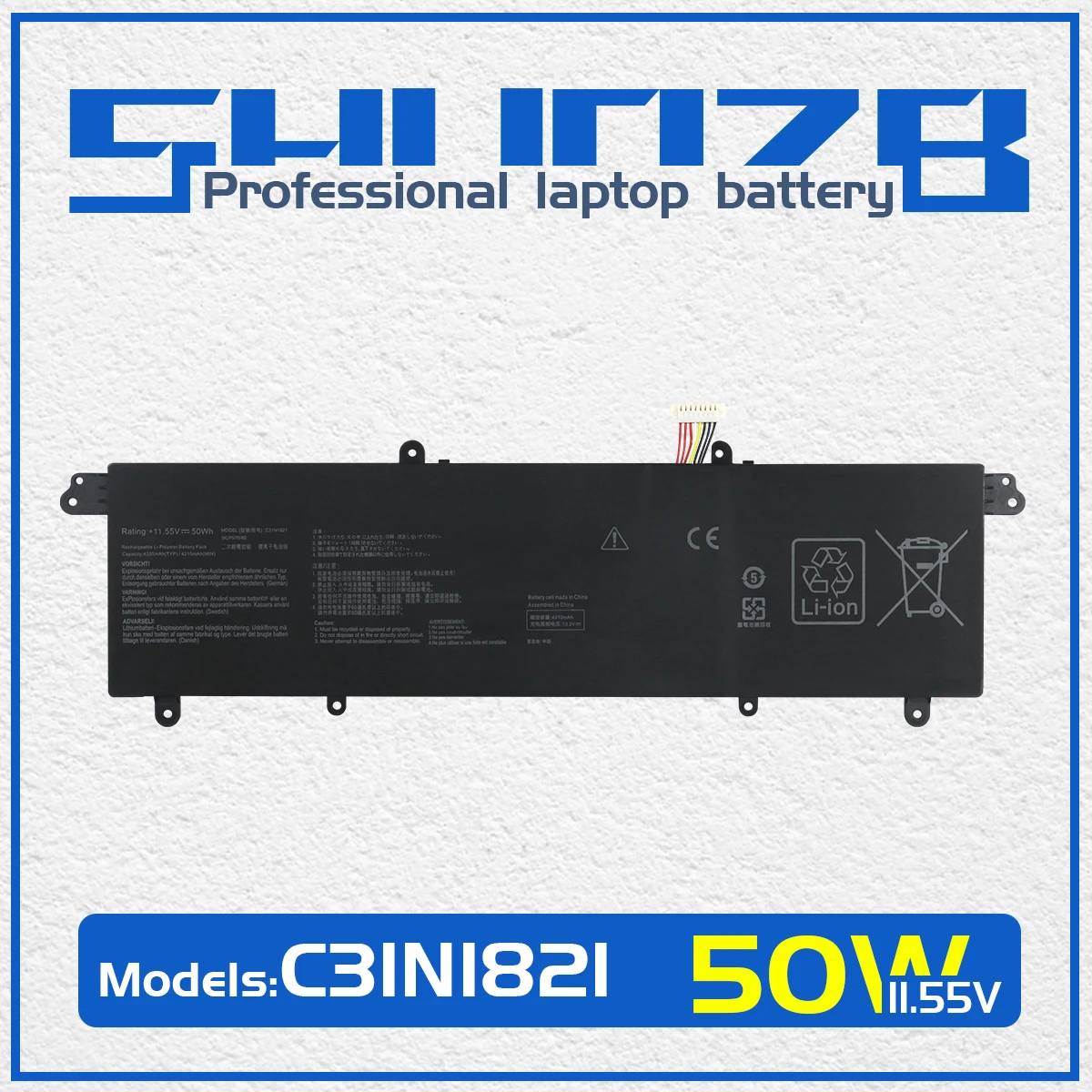 

SHUOZB C31N1821 Laptop Battery For ASUS ZenBook S13 UX392 UX392FA UX392FN UX392FN-XS71 UX392FA-AB017T Series 0B200-03210100
