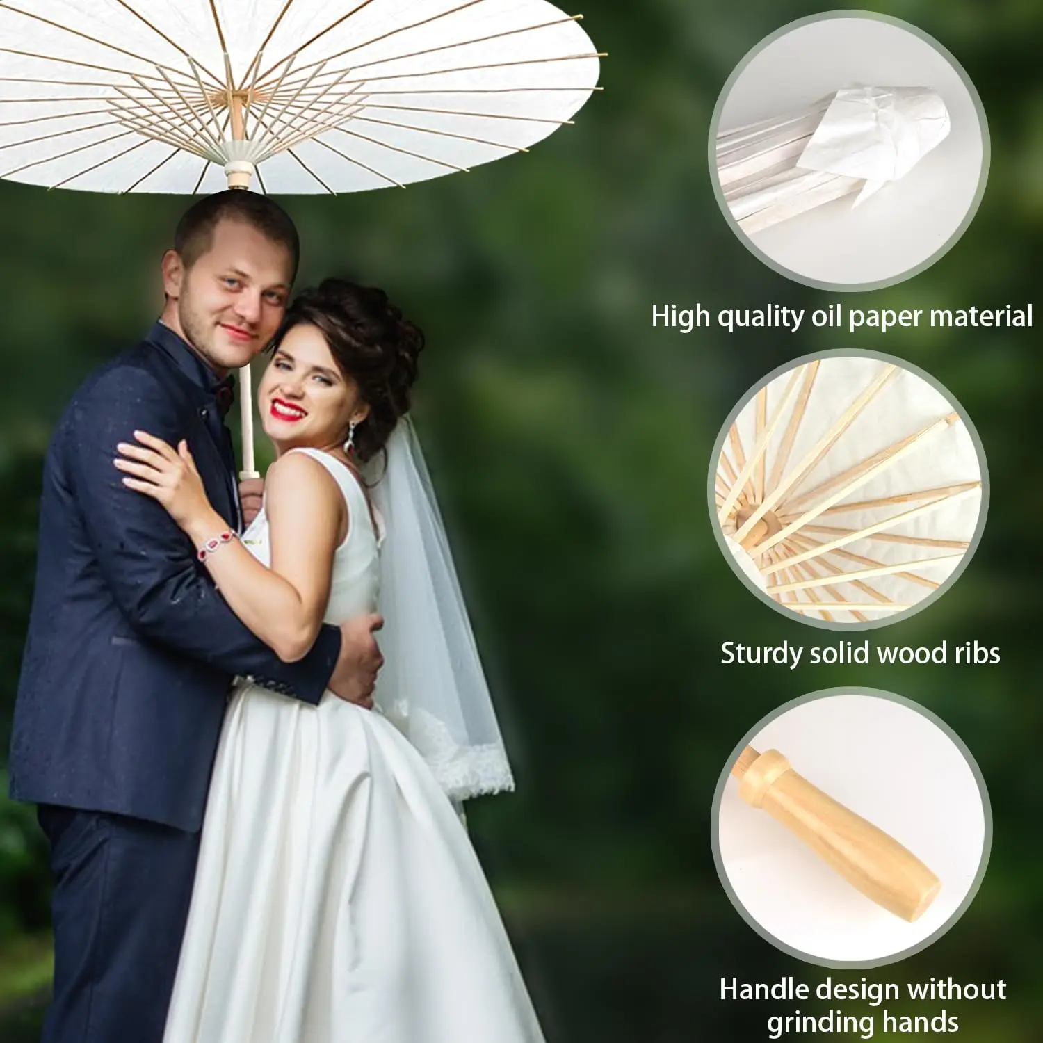 10PCS Parasol Umbrellas Wedding Photo Cosplay Prop Oilpaper Umbrella DIY White Umbrella Summer Whites Party Beach Decor folding umbrella automatic umbrella sun umbrella