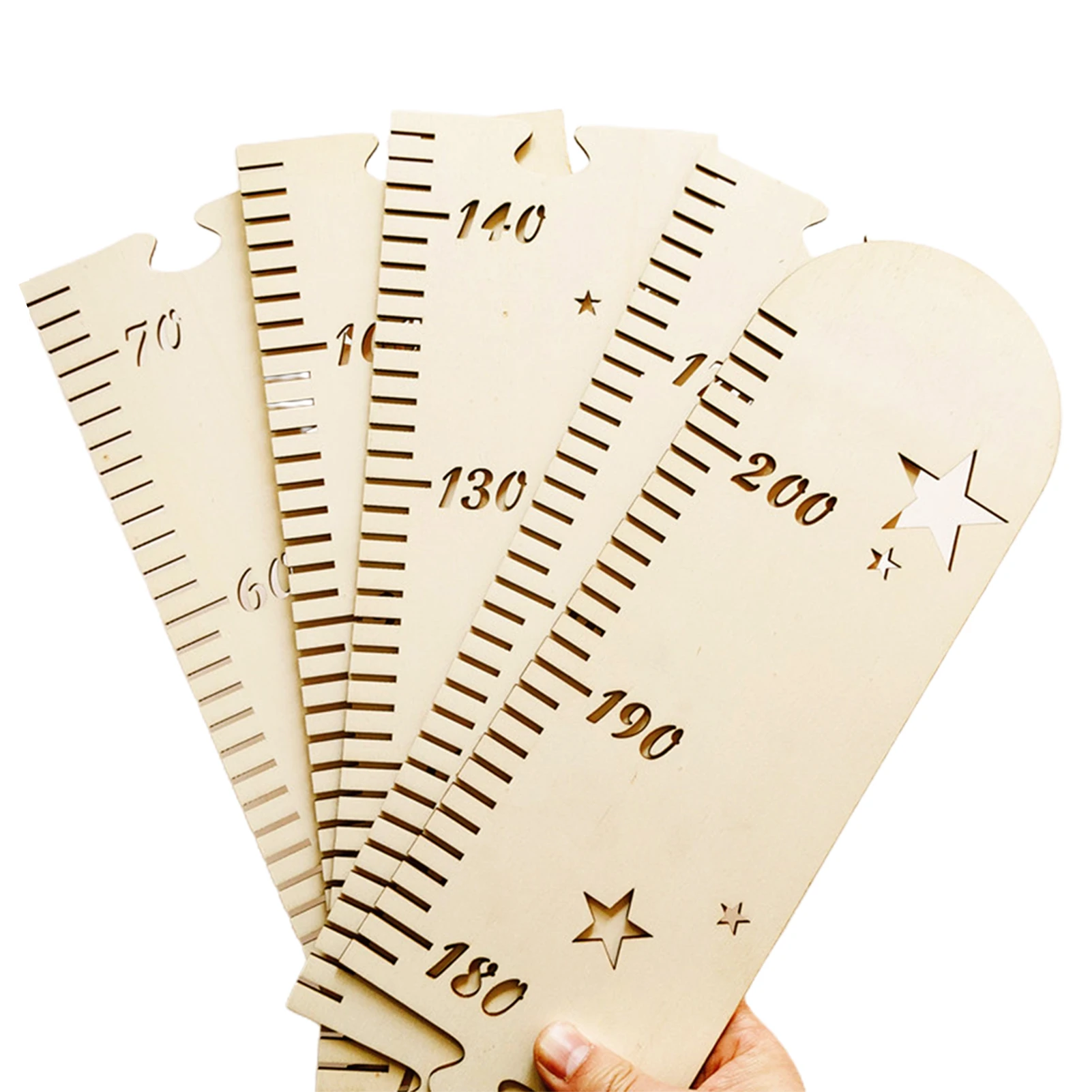 Measuring Ruler Wall Decoration 50-200cm Accurate Scale Adhesive Sliceable Wooden Height Growth Chart Bedroom Nursery For Kids