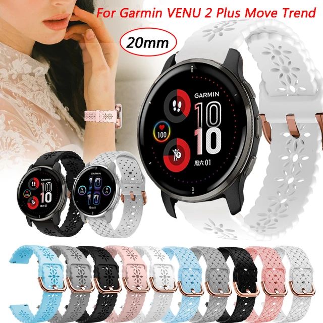 20mm Smartwatch Strap For Garmin Vivoactive 5 3 Leather Bracelet For Garmin  Venu 2 Plus / SQ 2 Watch Rose Gold Buckle Wristband - AliExpress