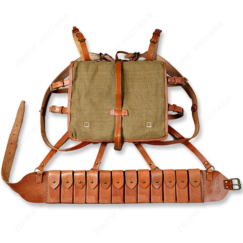 

WW2 CHINESE ARMY KMT PACKAGE FIELD WITH WOODEN FRAM WITH KMT JIULONG AMMO POUCH