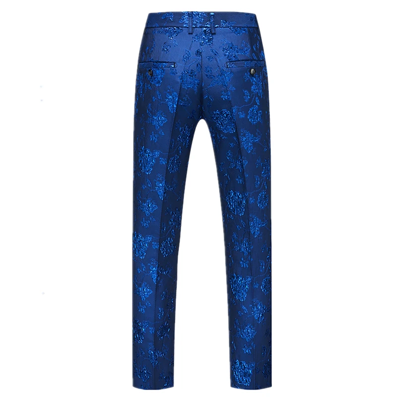 Men Pants Autumn Embroidery Suit Trousers Fashion Casual Blue Red White Green Big Size M-5XL 6XL