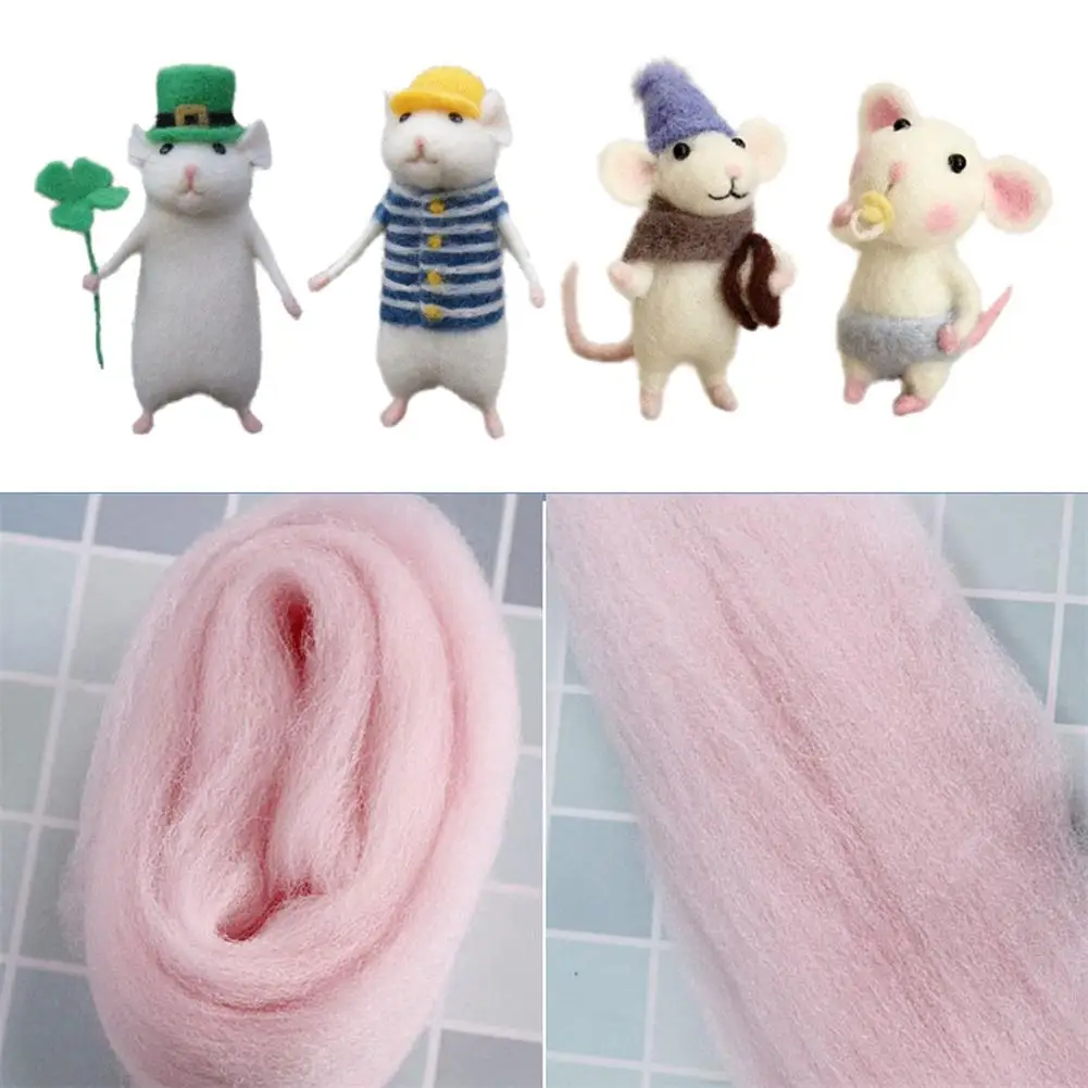 Cute Wool Felting Package Material Animal Handmade Toy Non-Finished DIY Arts Crafts Needlework Yarn Needle Felting Starter Kit