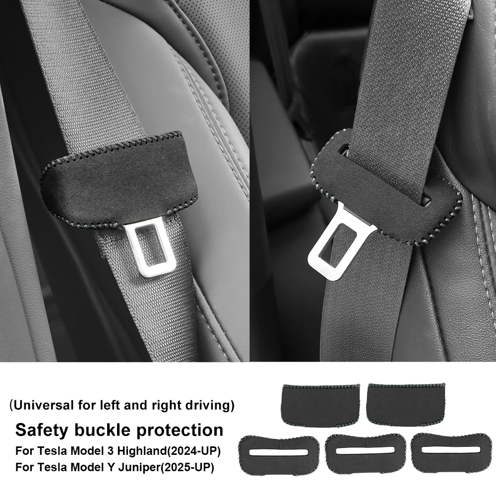 Suede Seat Belt Buckle Protector Covers - Premium Car Accessories