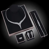 2024 Hot selling 4-piece Women's Jewelry Wedding Set Cubic Zirconia Dubai Wedding Bride Jewelry 1