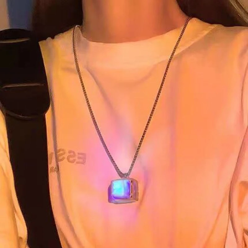 Pendant Necklace Mechanical Keyboard Switch Necklace LED Light