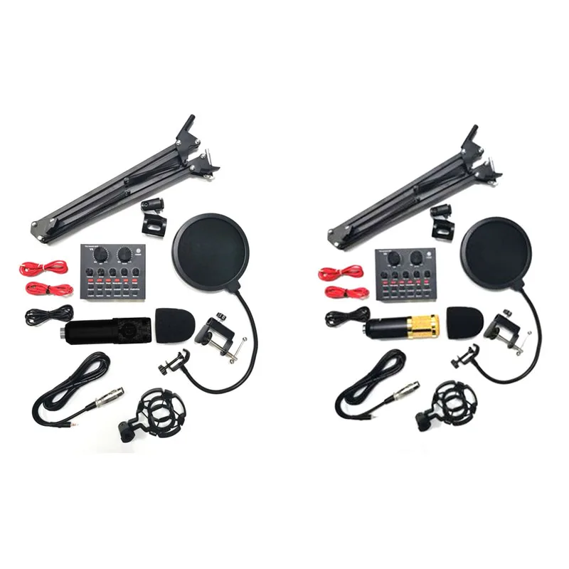 

BM800 Microphone Kit Studio With V8 Sound Card Professional Microphone Studio Condenser Microphone For Computer