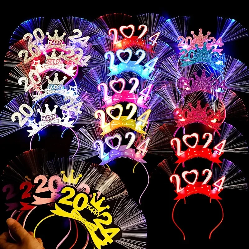 

Рождественская фотоблестящая Корона 2024 с новым годом светодиоды для детей и взрослых светящиеся аксессуары для волос для рождественского оформления