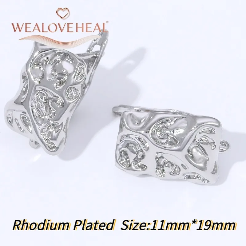 18K vergoldetes Messing, quadratischer, unregelmäßiger, plissierter Leverback-Ohrhaken aus Metall, DIY-Ohrring-Zubehör, Materialien zur Herstellung von Ohrringen – Detail 24