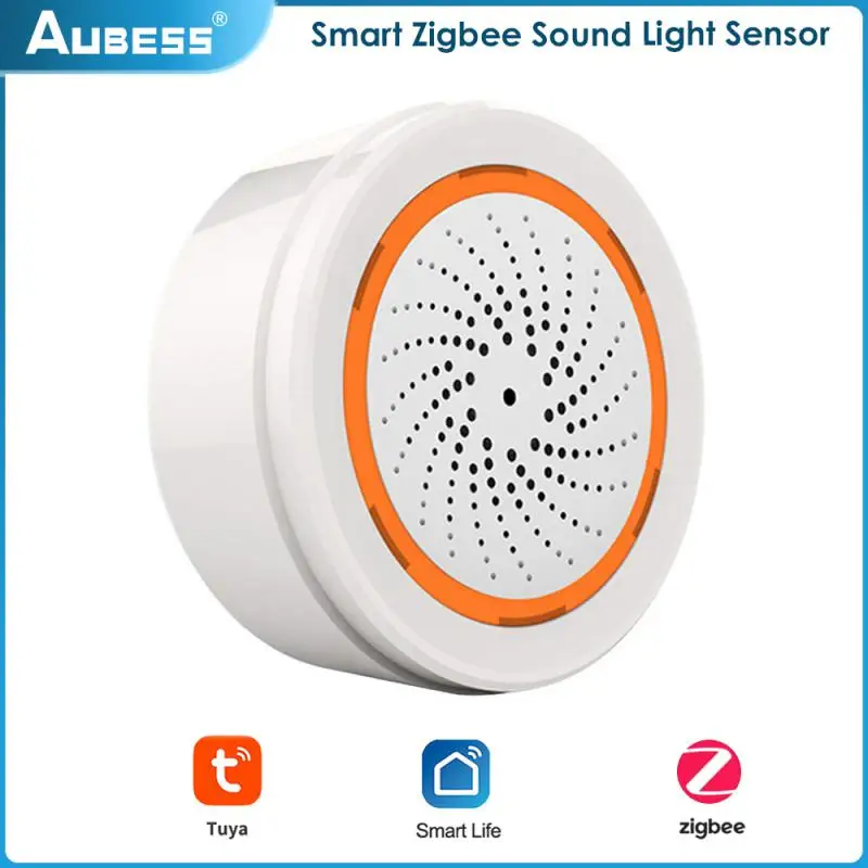 

90db Indoor Siren 2 In 1 Sensor Sound Light Sensor Smart Home Built-in Siren Alarm 40m Usb Tuya Smart Sensor