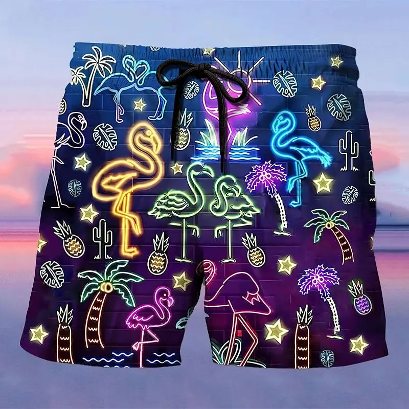 Summer Basketball Men's Floral Beach Cute Board Man Swimsuit Rainbow Shorts Pants Dry Sports Swim Wear Hawaii Big Size Swimwear 5