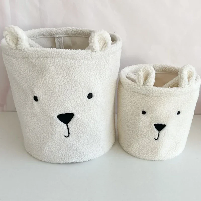 

Folding Storage Basket for Children's Room, Cute Teddy Bear, Laundry Toys, Soft, Sherpa Sundries, Storage Bag Organizer
