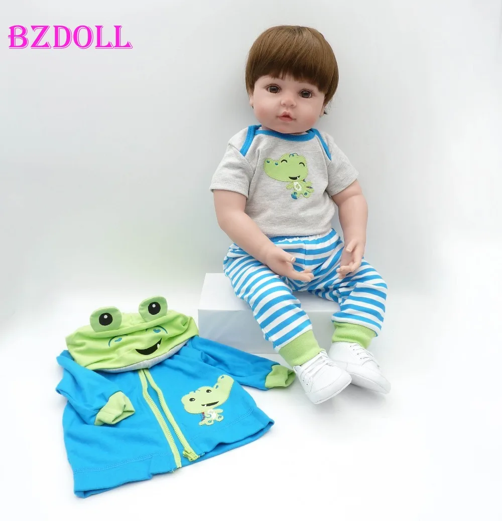 Lifelike 47 CM Silicone Reborn Baby Toys For Kid Child Lovely Vinyl Boy Babies Doll Fashion Birthday Present Gift