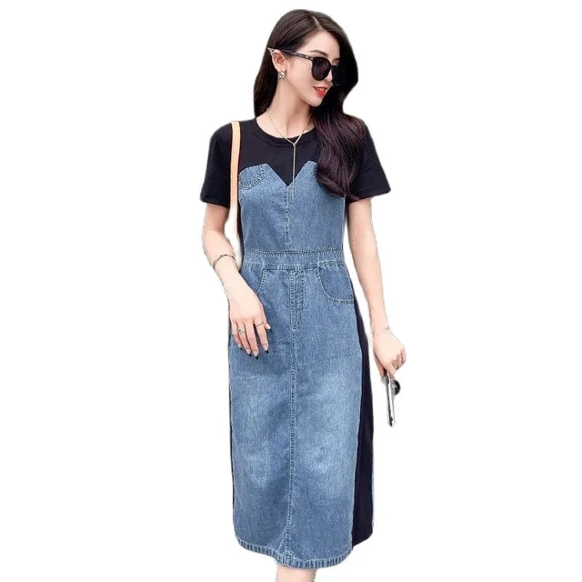 2023 Summer Women's Dresses Korean Chic and Elegant Fancy Women Denim Dress  Vintage Luxury Loose Plus Size Short Dresses - AliExpress