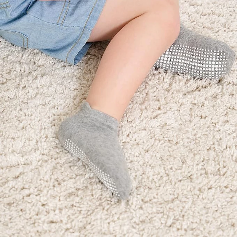 Chaussettes de rinçage coordonnantes avec poignées pour bébés, chaussettes en coton pour tout-petits, garçons et filles, toutes saisons, 6 paires par lot, 0 à 5 ans