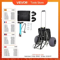 VEVOR Beach Carts for Sand with 13" TPU Balloon Wheels 165 LBS Loading Folding Sand Cart Aviation Aluminum Cart for Picnic 1