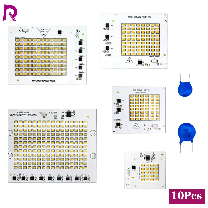 10pcs/Lot LED Chip 10W 20W 30W 50W 100W Flood Light Beads 220V SMD2835 Led Floodlight Lamp Chips For Outdoor Lighting Spotlight