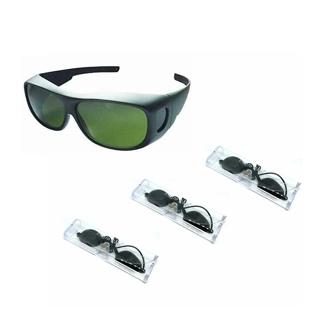 1pc 200nm-2000nm CE IPL Laser Protection Goggles/Glasses For Operator With 3pcs Beauty Clients Eyepatch Eyeshield