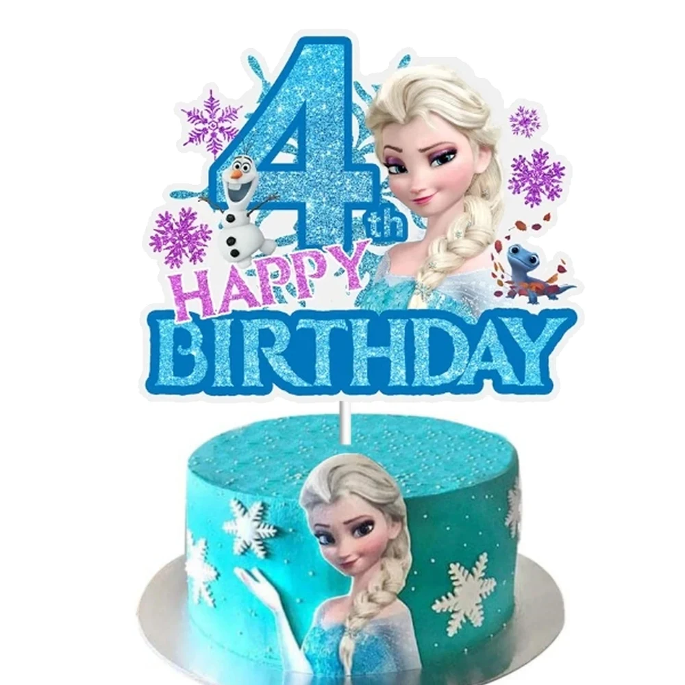 Description Picture 3 of itemIconic Brand Frozen Birthday Decorations Frozen Anna Elsa Olaf Cake Toppers for Kid Baby Shower Wedding Party Supplies Cake Topper Kit