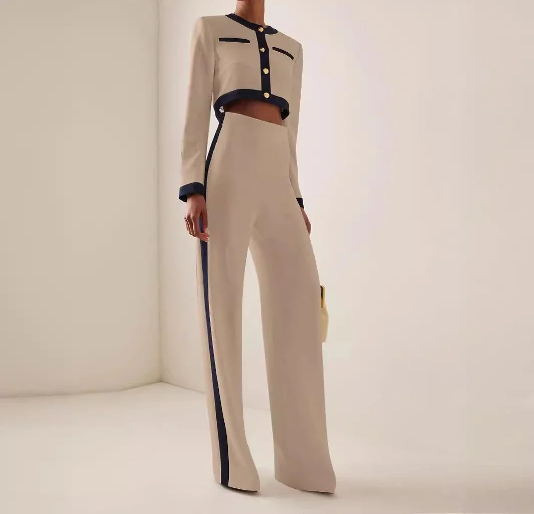 طقم سراويل ومعاطف نسائية نمط جديد بلوزة احترافية ب...