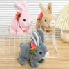 Electronic Plush Rabbit Toy Interactive Plush Bunny With Walk Bark Move Mouth Wiggle Ears Electric Pet For Kids Birthday Gifts 1