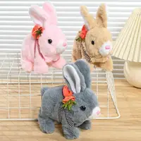 Electronic Plush Rabbit Toy Interactive Plush Bunny With Walk Bark Move Mouth Wiggle Ears Electric Pet For Kids Birthday Gifts 1
