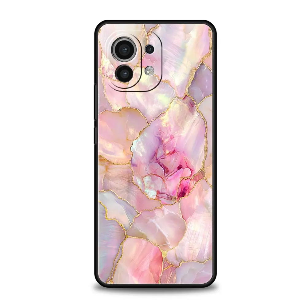 Elegant Gold Pink Marble Phone Case - Soft Protective Cover