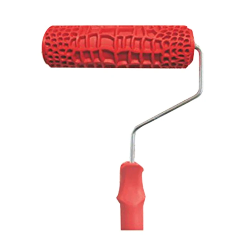 7" Embossed Crocodile Skin Painting Roller with Handle For Wall Decoration Paint Roller Brush