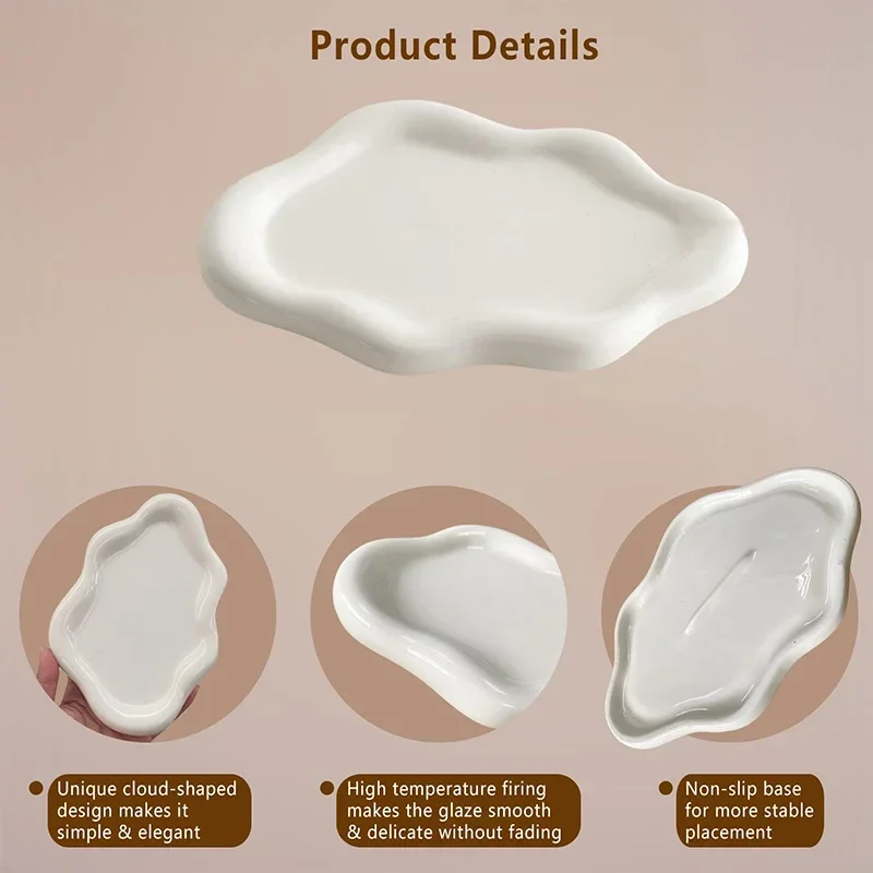 Jewelry Dish for Women Jewelry Tray Trinket Tray Dish Cloud Shape Ceramic Plate For Birthday Gifts DROPSHIPPING 6