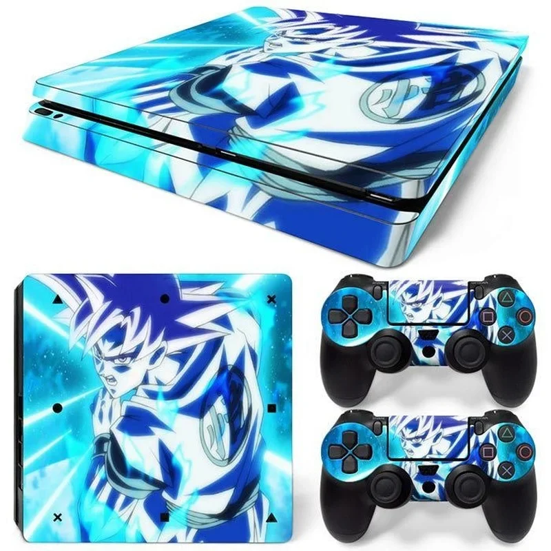 Dragon Ball Son Goku Game Console Full Body Stickers for SONY PS4 Slim Fashion Cartoon Decals PlayStation 4 Slim Accessories ps4 game console stickers