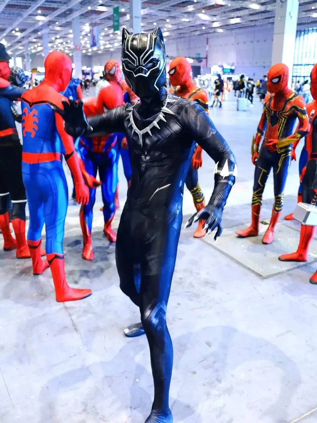 Hot Toys Movie Black Panther Techala Lightning Version One Piece Tight Costume Set Zentai Halloween Party Costumes