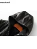 Mauroicardi Spring Autumn Luxury Elegant Cool Black Pu Leather Vest for Men with Hood Zipper Sleeveless Jacket Men Clothing 2023 6