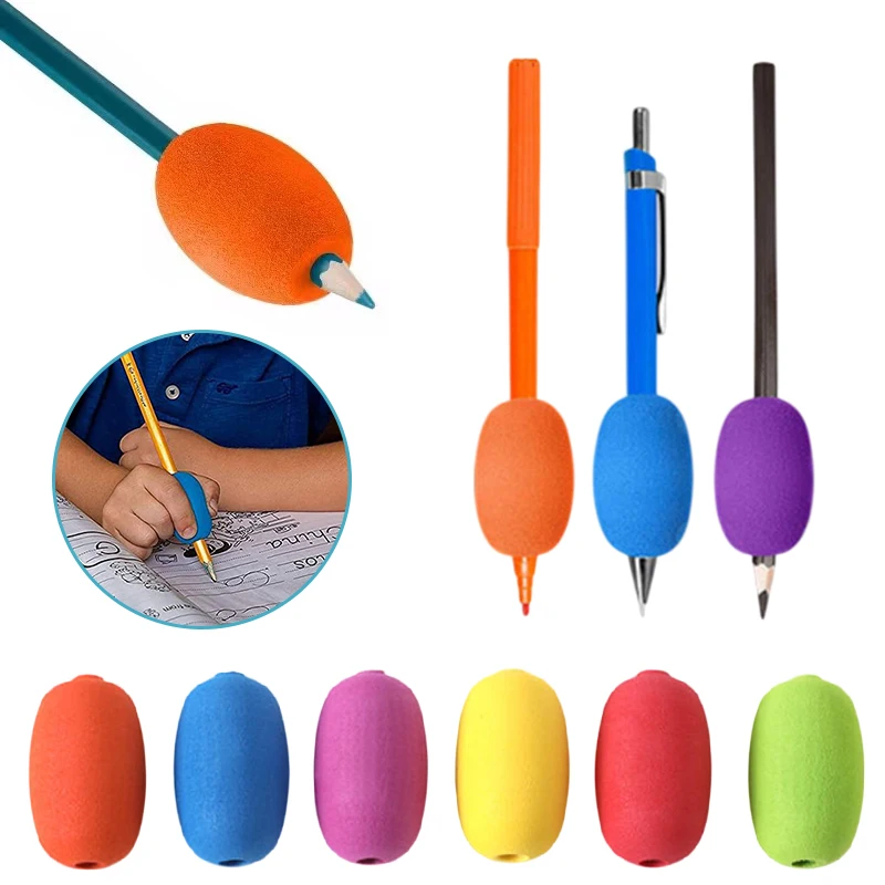 3/6 Pcs 소프트 폼 그립 펜 및 연필 쓰기 연습 연필 홀더 필기용 쿠션 그립 인체공학적